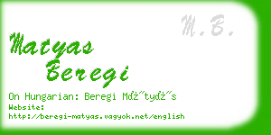 matyas beregi business card